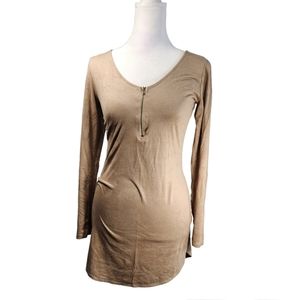 AGACI Tan Long Sleeve Dress